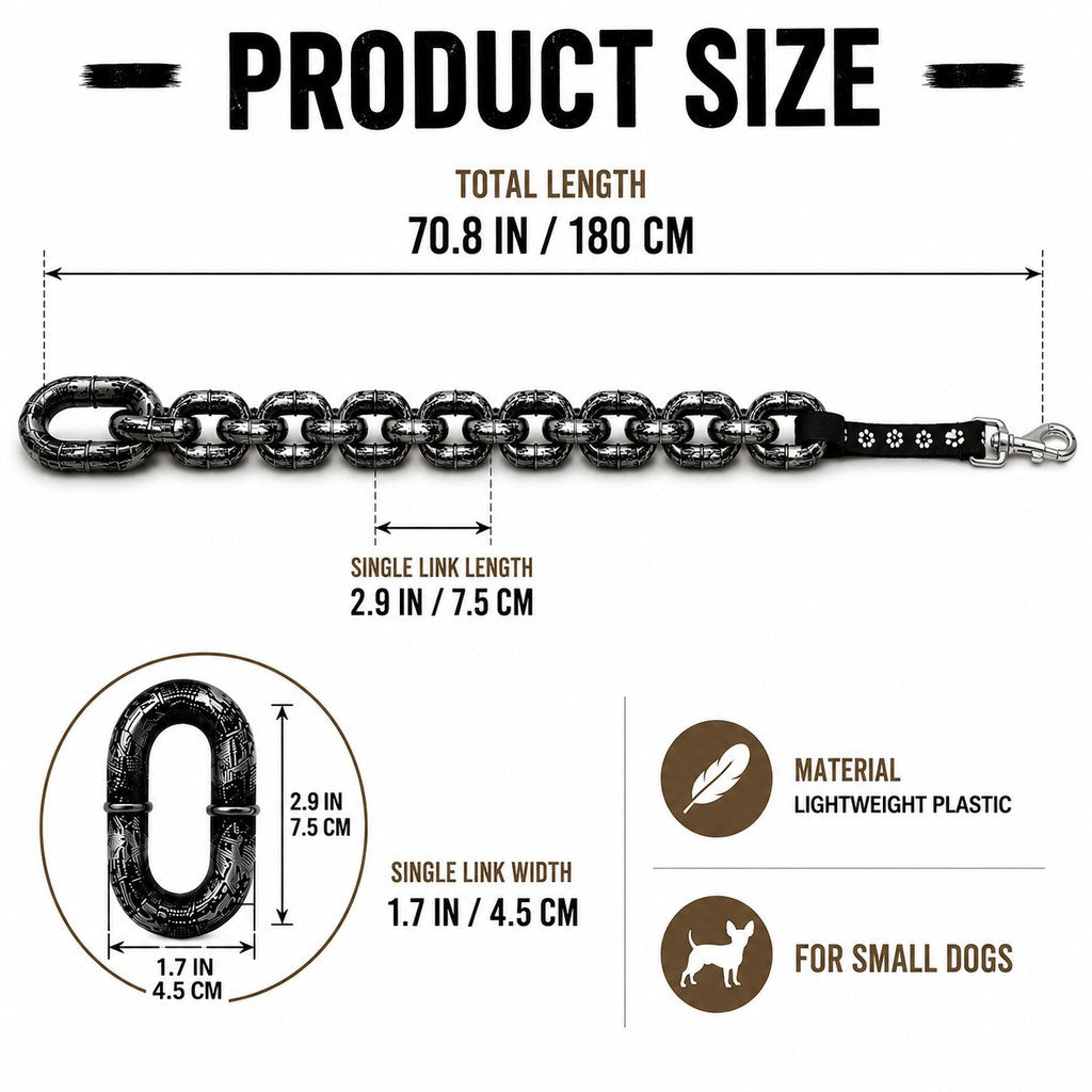 Ortekor Oversized Chain Dog Leash & Collar Set for Small Dogs - Make Everyday Walks Stand Out