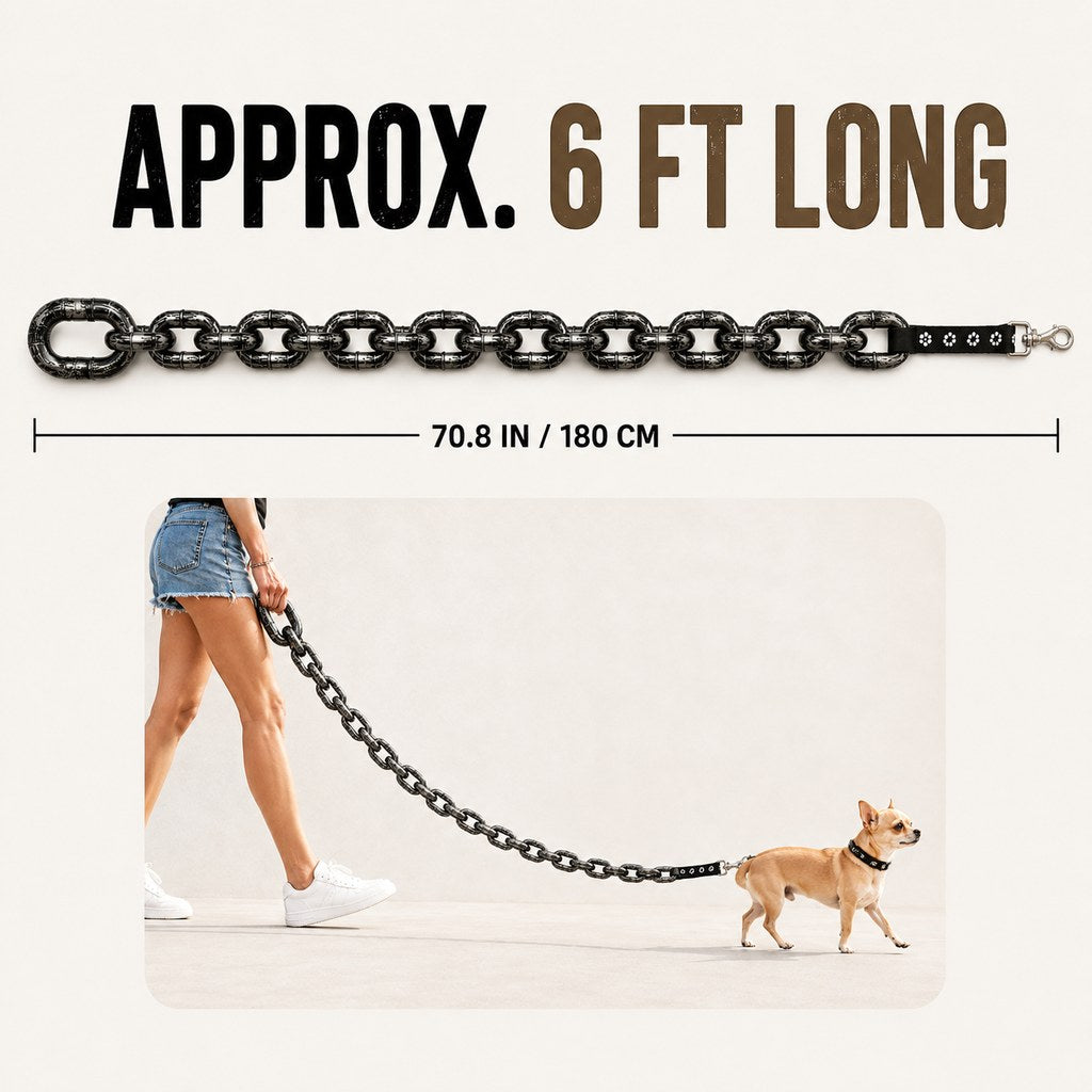 Ortekor Oversized Chain Dog Leash & Collar Set for Small Dogs - Make Everyday Walks Stand Out