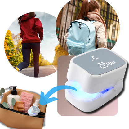Dispositivo de fototerapia recargable para el cuidado de las uñas, tratamiento de modo dual con LED azul y láser frío, portátil para uso diario de 7 minutos para uñas de los pies y