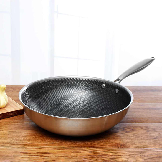 Stainless Steel Nonstick Frying Pan 11 Inch for Gas Induction Electric Ceramic Stovetops Dishwasher Safe
