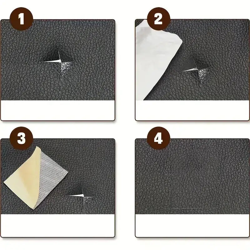 Peel-and-Stick Leather Repair Patches for Furniture, Car Seats & Bags – Cut-to-Fit, Waterproof Vinyl Sheet 20×54 in