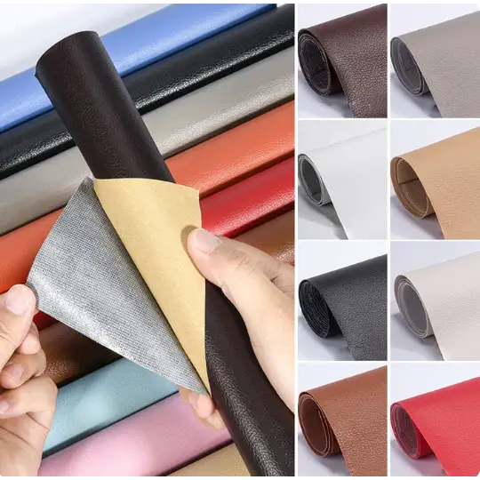 Peel-and-Stick Leather Repair Patches for Furniture, Car Seats & Bags – Cut-to-Fit, Waterproof Vinyl Sheet 20×54 in