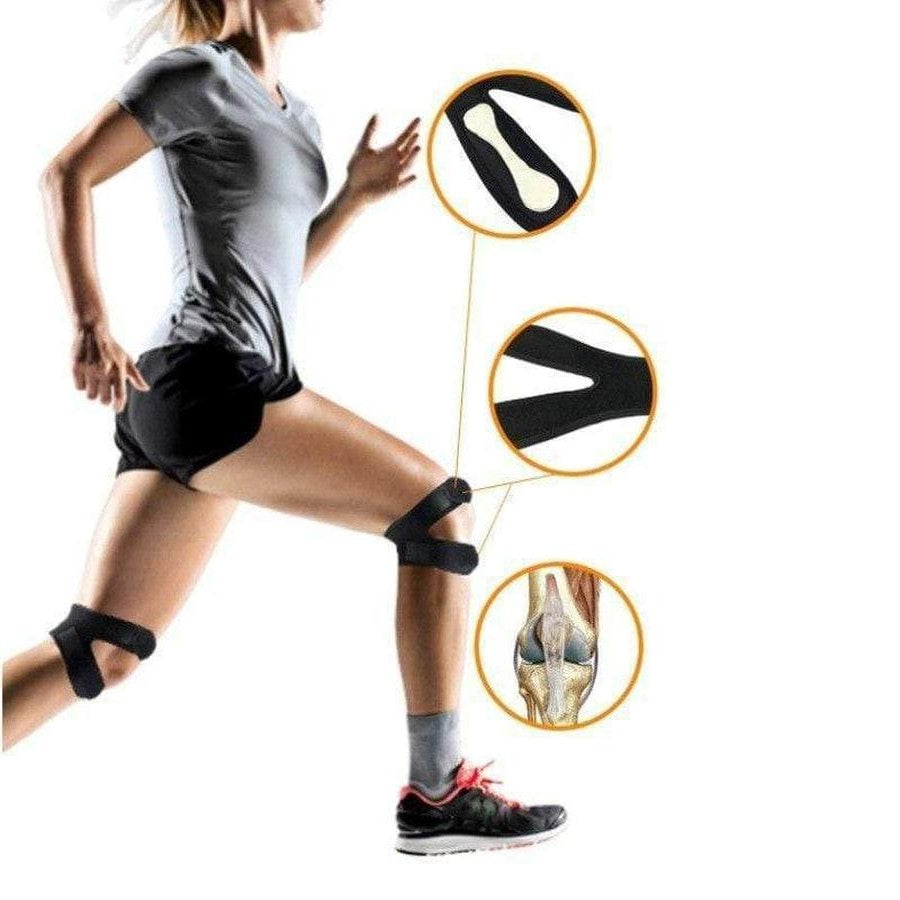 Dual-Strap Knee Support Brace with Silicone Pad for Stability & Pain Relief | Adjustable Compression Wrap for Running, Jumper's Knee