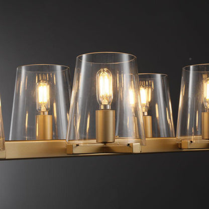 Linear Crystal Chandelier 49-60 Inch X-Frame Dining Room Ceiling Light Brass Nickel Bronze Kitchen Island