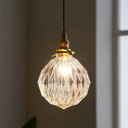 Industrial Glass Globe Pendant Light Fixture Clear Sphere Hanging Lamp Dining Room Kitchen Island Ceiling Lighting E26 Socket