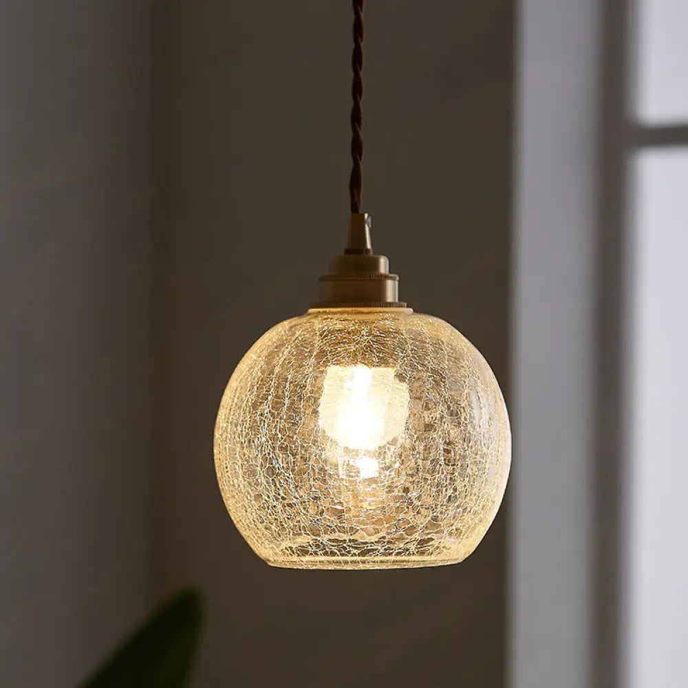 Industrial Glass Globe Pendant Light Fixture Clear Sphere Hanging Lamp Dining Room Kitchen Island Ceiling Lighting E26 Socket