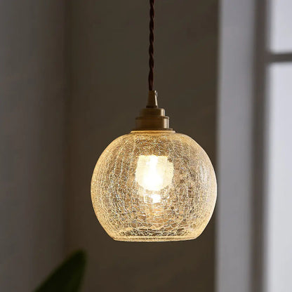 Industrial Glass Globe Pendant Light Fixture Clear Sphere Hanging Lamp Dining Room Kitchen Island Ceiling Lighting E26 Socket