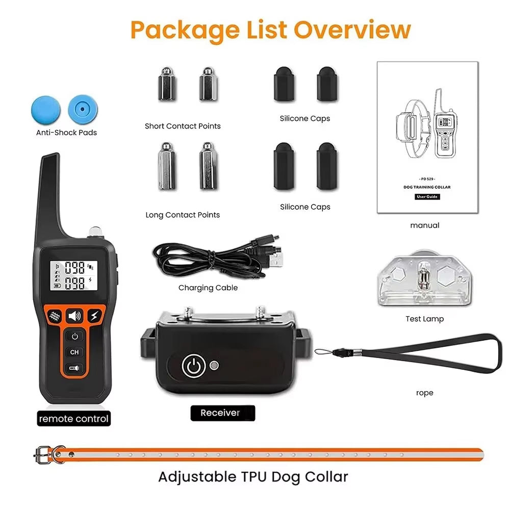 Remote Dog Training Collar with 3 Correction Modes, 3280 ft Range, Waterproof Rechargeable E-Collar for Small to Large Dogs 4-120 lbs