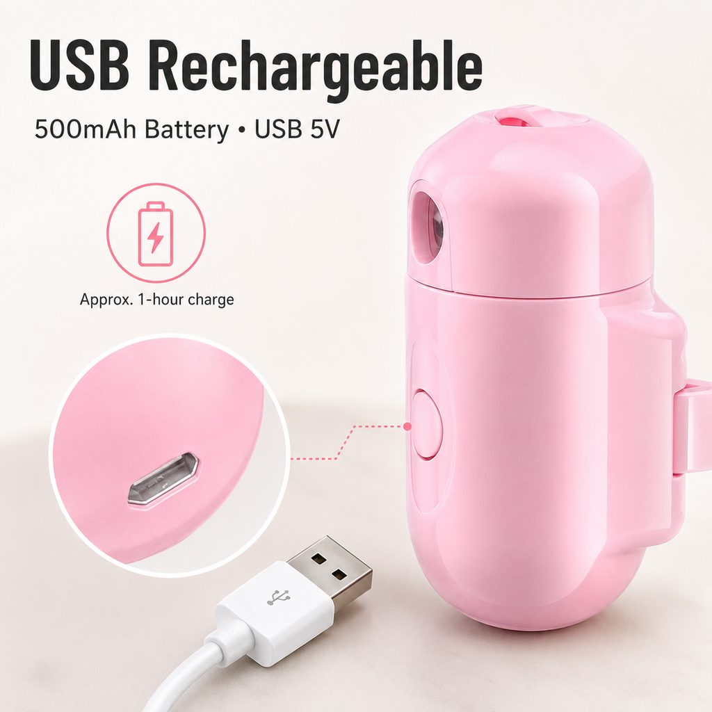 Ortekor PawGlow Pink Breed Projector Dog Light for Night Walks - USB Rechargeable Clip-On Pet Light for Extra Visibility & Fun