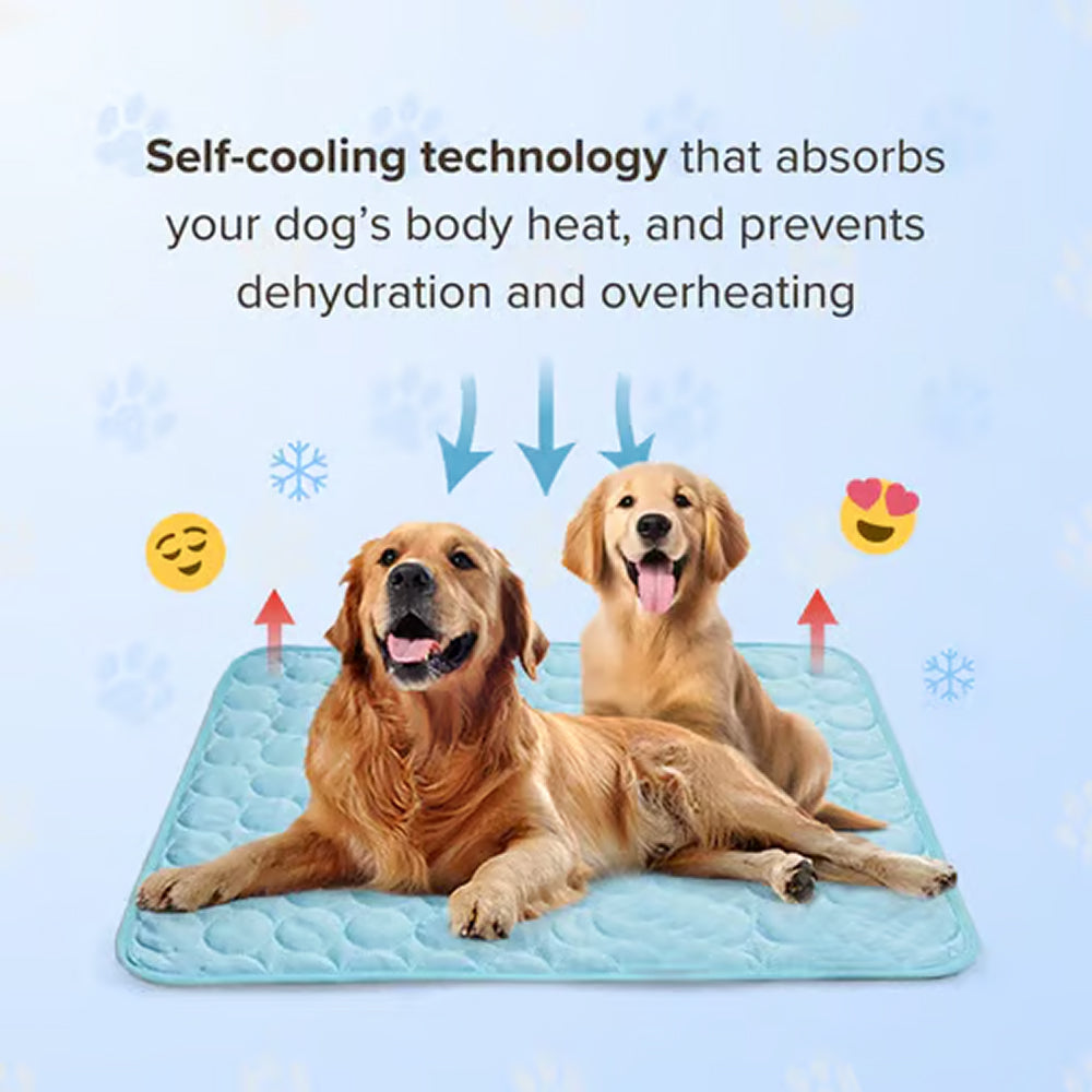 Self-Cooling Dog Mat | Gel-Free Heat Relief Pad for Summer | Machine Washable | 6 Sizes for Small to Large Dogs