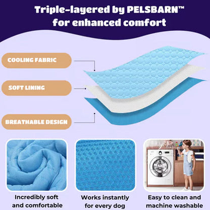 Self-Cooling Dog Mat | Gel-Free Heat Relief Pad for Summer | Machine Washable | 6 Sizes for Small to Large Dogs
