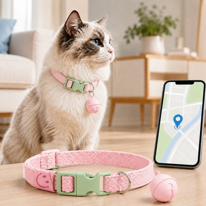 Ortekor Smart Pet Tracker Bell Collar for Cats & Small Dogs - Find Hiding Pets Faster at Home, in the Yard & on Daily Walks