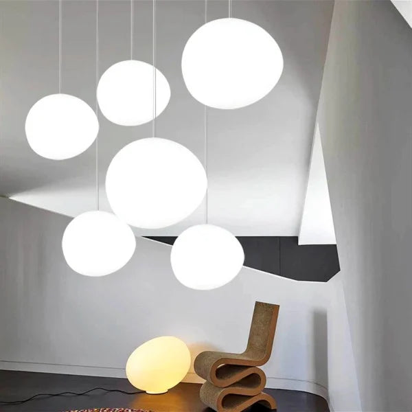 Frosted Glass Globe Ceiling Fixture with Adjustable Cord for Dining Room Kitchen Island Bedroom Hallway Overhead Lighting Modern Iron Accent