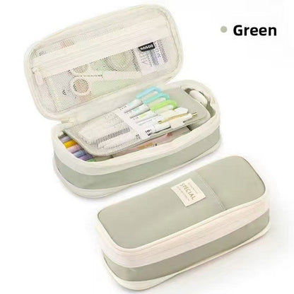 Kids Pencil Organizer with Elastic Straps & 180° Opening – Holds 40 Pens, Markers & School Supplies