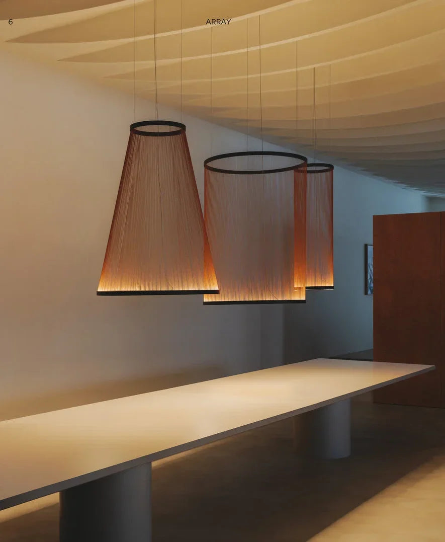 Clustered Drop Lights with Fabric Shades for Kitchen Islands & Dining Tables – Adjustable Cable Heights, Integrated LED, Warm or Cool White