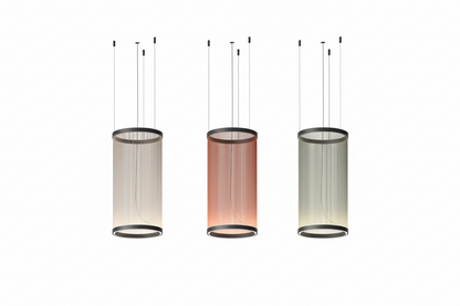 Clustered Drop Lights with Fabric Shades for Kitchen Islands & Dining Tables – Adjustable Cable Heights, Integrated LED, Warm or Cool White