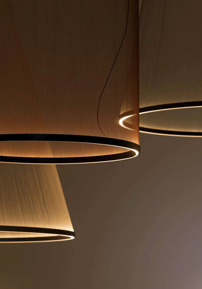 Clustered Drop Lights with Fabric Shades for Kitchen Islands & Dining Tables – Adjustable Cable Heights, Integrated LED, Warm or Cool White