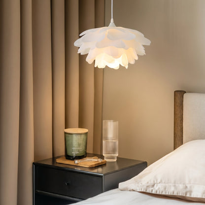 Layered Flower Pendant Light with Matte Finish – Warm LED Glow for Dining Room, Kitchen Island & Bedroom – Adjustable Hanging Cord – 3 Sizes