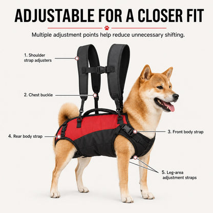 Ortekor Hands-Free Dog Carrier Harness Backpack for Walks, Hiking & Travel — Carry Tired Small & Medium Dogs Comfortably