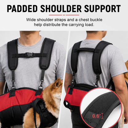 Ortekor Hands-Free Dog Carrier Harness Backpack for Walks, Hiking & Travel — Carry Tired Small & Medium Dogs Comfortably