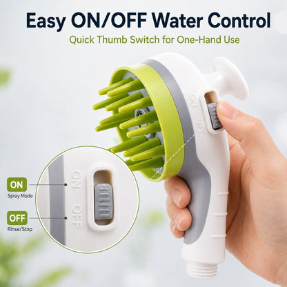 Ortekor 3-in-1 Pet Bathing Sprayer Brush for Dogs & Cats - Easier Indoor & Outdoor Washing