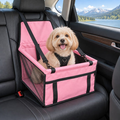 Ortekor Pet Car Booster Seat for Small Dogs and Cats - Stable Travel Seat to Reduce Roaming in Front and Rear Seats