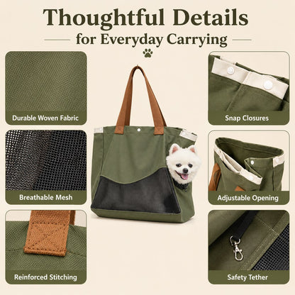 Ortekor Pet Carrier Tote Bag for Cats & Small Dogs - Breathable Shoulder Bag for Walks, Vet Visits & Errands