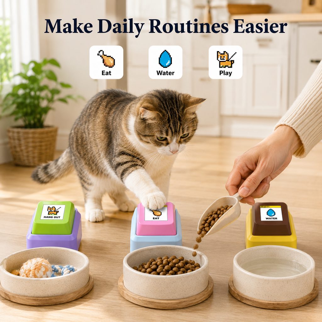 Ortekor PawTalk Recordable Pet Communication Button for Dogs & Cats - Voice Training Toy for Food, Water, Walks & Play