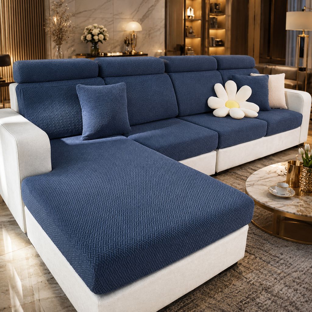 Stretchable Couch Slipcover for Pets – Machine Washable Furniture Protector for Living Room Sofas, Armchairs & Sectionals – 1-4 Seat