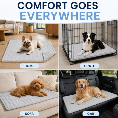 Ortekor Reversible All-Season Cooling-Feel Pet Mat for Dogs & Cats - Home, Crate & Car Comfort Without Water, Freezing or Power