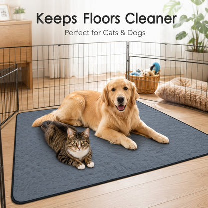 Ortekor Reusable Washable Pet Pee Pad for Cats & Dogs - Absorbent Non-Slip Floor Mat for Indoor Potty Training, Playpens & Crates