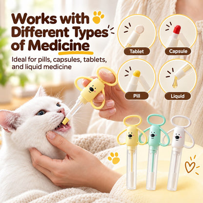 Ortekor Pet Pill Dispenser for Cats and Dogs - Easy At-Home Medicine Feeder with Soft Silicone Tips
