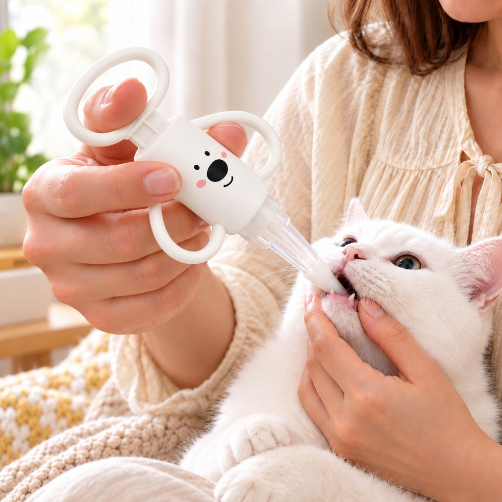 Ortekor Pet Pill Dispenser for Cats and Dogs - Easy At-Home Medicine Feeder with Soft Silicone Tips