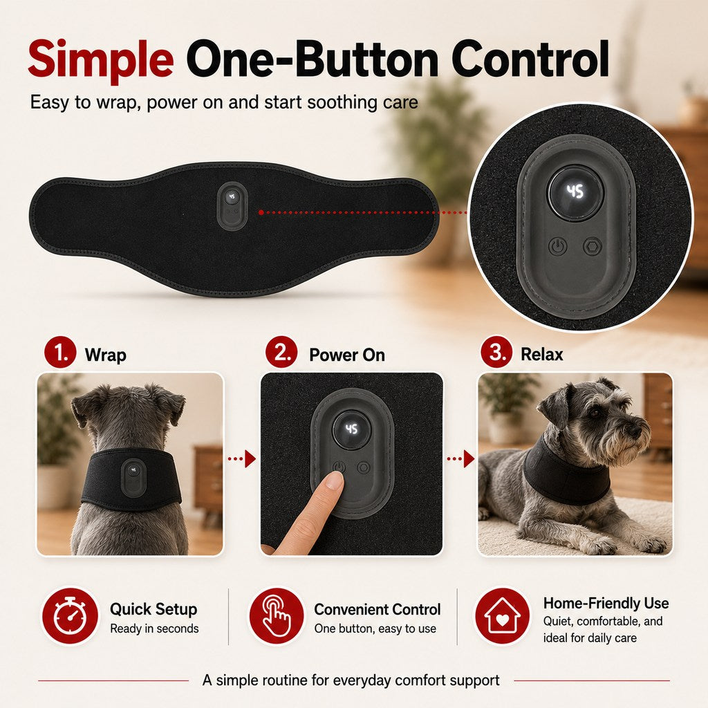 Ortekor Pet Red Light Therapy Belt for Dogs & Cats Neck, Waist & Abdomen Comfort Wrap