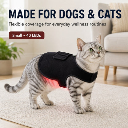 Ortekor Pet Red Light Therapy Vest for Dogs & Cats – 660nm + 850nm Near-Infrared for Back, Hip, Joint & Muscle Comfort – USB or Rechargeable