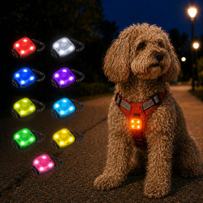 Ortekor Clip-On Pet Safety Light for Night Walks - Helps Dogs & Cats Stay Visible After Dark