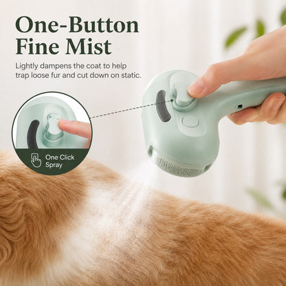 Ortekor Pet Spray Grooming Brush for Cats & Dogs - Gentle Mist De-Shedding Comb for Loose Fur, Flying Hair & Daily Coat Care