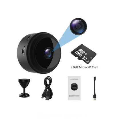 Cámara de seguridad inalámbrica pequeña para el hogar con visión HD