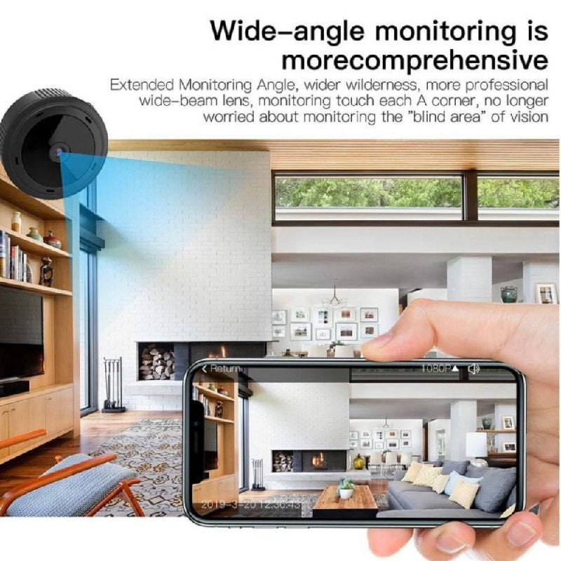 Cámara de seguridad inalámbrica pequeña para el hogar con visión HD