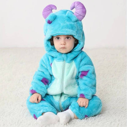 Pijama Enterizo Cálido de Forro Polar con Animales para Niños