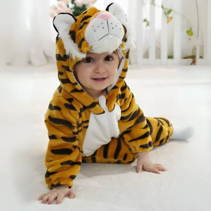 Pijama Enterizo Cálido de Forro Polar con Animales para Niños