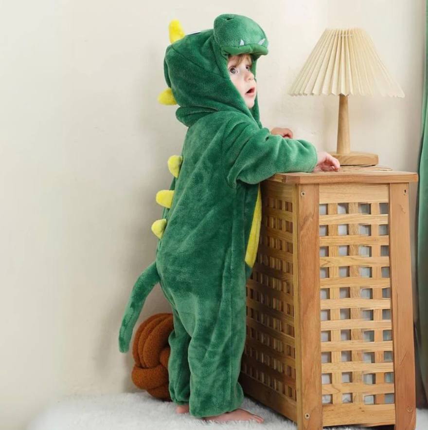 Pijama Enterizo Cálido de Forro Polar con Animales para Niños