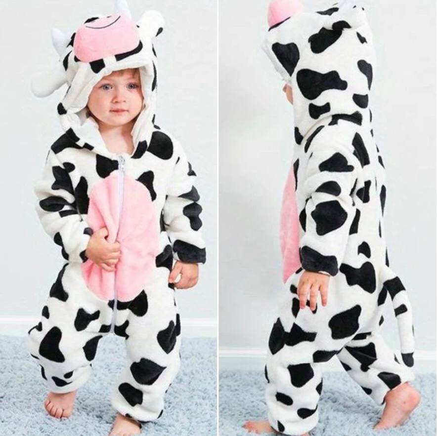 Pijama Enterizo Cálido de Forro Polar con Animales para Niños