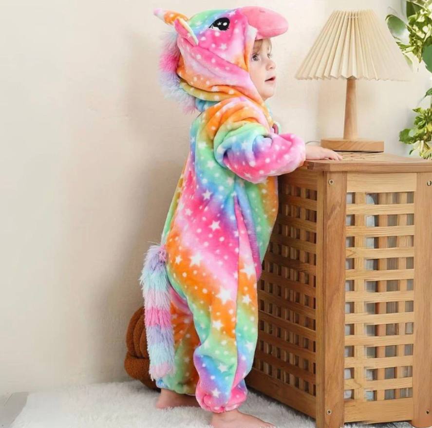 Pijama Enterizo Cálido de Forro Polar con Animales para Niños