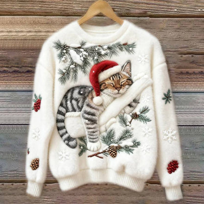 Divertido suéter navideño para gato con diseño 3D
