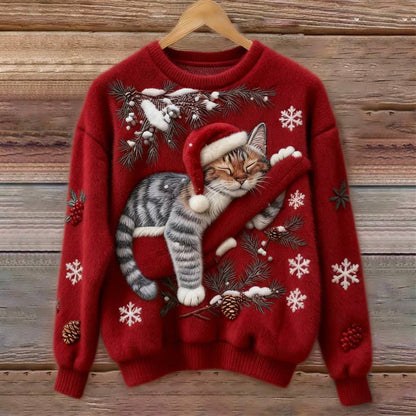Divertido suéter navideño para gato con diseño 3D