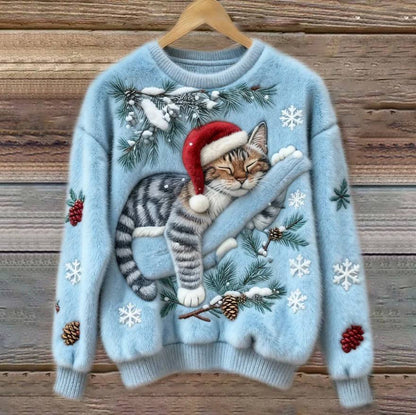 Divertido suéter navideño para gato con diseño 3D