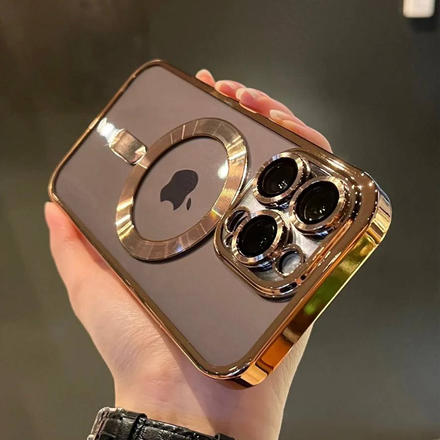 Funda Protectora Delgada para Teléfono con Acento de Metal de Lujo