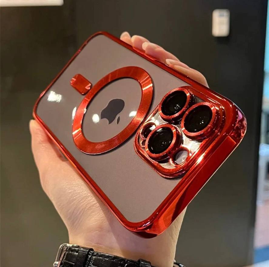 Funda Protectora Delgada para Teléfono con Acento de Metal de Lujo