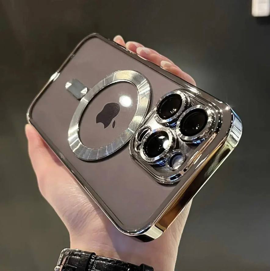 Funda Protectora Delgada para Teléfono con Acento de Metal de Lujo